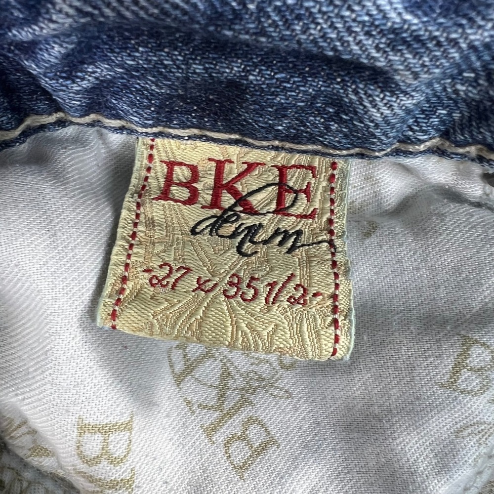 BKE Starlite Low Rise Bootcut Distressed‎ Jeans Medium Wash Blue Mens 30x31.5 - Picture 10 of 11